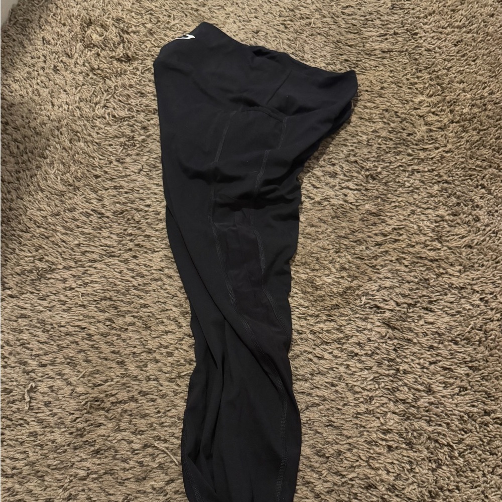 Black Gymshark with side mesh leggings - Medium